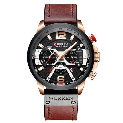 CURREN Моден мъжки ръчен часовник Водоустойчив хронограф Мъжки часовник Военен топ марка Луксозен спортен мъжки часовник от неръждаема стомана 8363