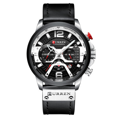 CURREN Моден мъжки ръчен часовник Водоустойчив хронограф Мъжки часовник Военен топ марка Луксозен спортен мъжки часовник от неръждаема стомана 8363