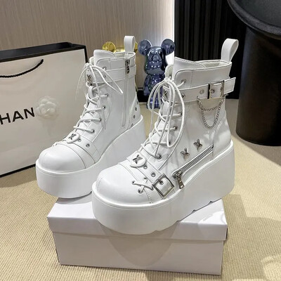 Nove vampirske vampirske čizme u gotičkom stilu, zimske čizme za 2024., udobne ženske motociklističke čizme, cipele