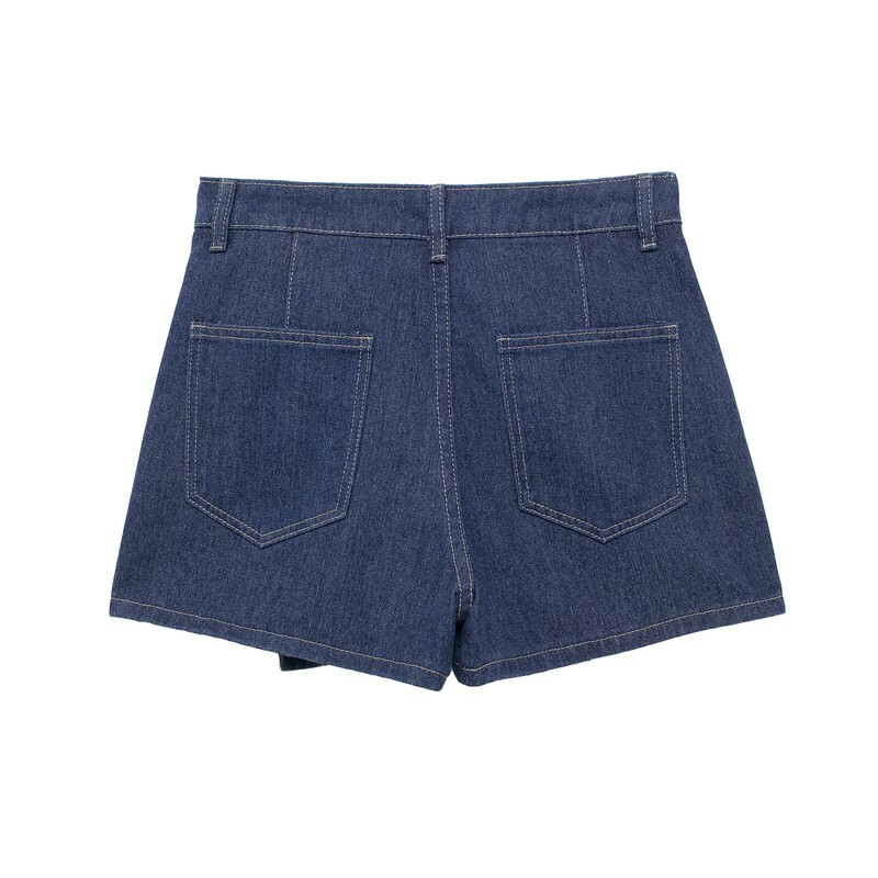 TRAF 2024 Kompleti kratkih hlača Ženske 2-dijelne kratke hlače od plavog trapera Ženski setovi Ljetni ležerni kompleti hlača Žensko odijelo Ženska odjeća za odmor Ženska odjeća