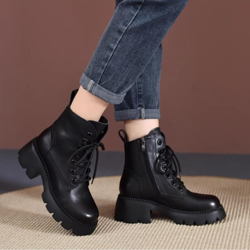 2024. Nove retro ženske zapadnjačke čizme u većoj veličini Punk čizme na vezanje i kopča Motorističke čizme s patentnim zatvaračem Ženske kratke čizme