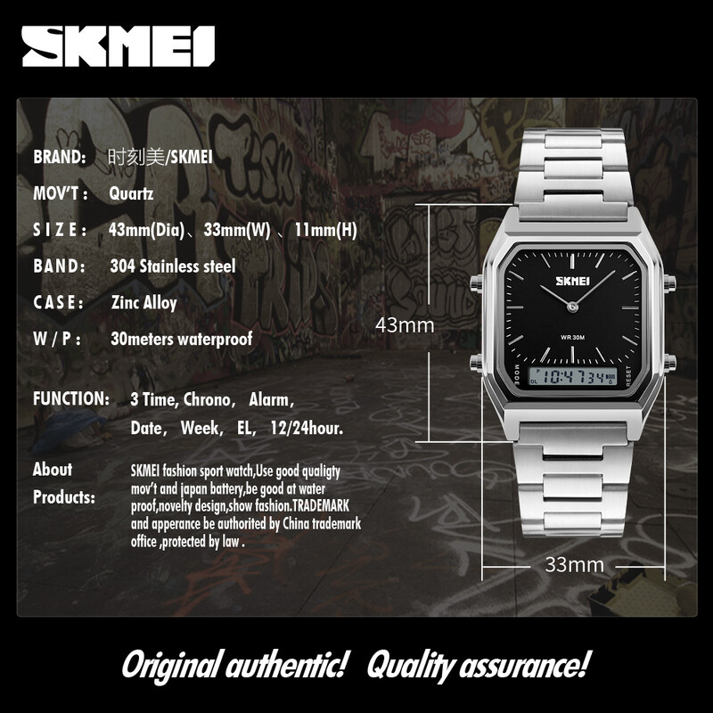 SKMEI 1220 relogio masculino modni ležerni sat muški digitalni dual time sportski kronograf 3 bara vodootporni kvarcni ručni satovi