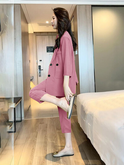 Ležerni dvodijelni set za žensku odjeću Modni blejzeri Kaputi Novo u kompletima hlača Jakne Gornja odjeća Odijelo Žensko