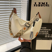 Najlonske skitnice torbe preko ramena, jednobojne, ležerne, ženske torbe s patentnim zatvaračem, modna velika torba za 2024., jednobojna velika torba na jedno rame