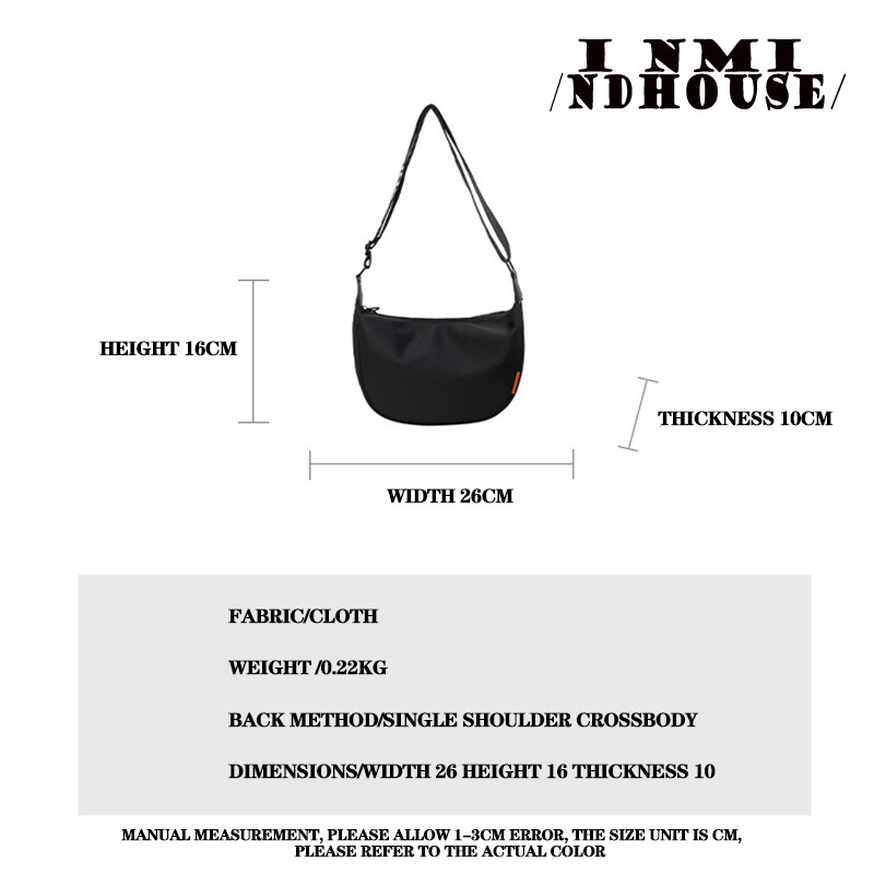 Najlonske skitnice torbe preko ramena, jednobojne, ležerne, ženske torbe s patentnim zatvaračem, modna velika torba za 2024., jednobojna velika torba na jedno rame