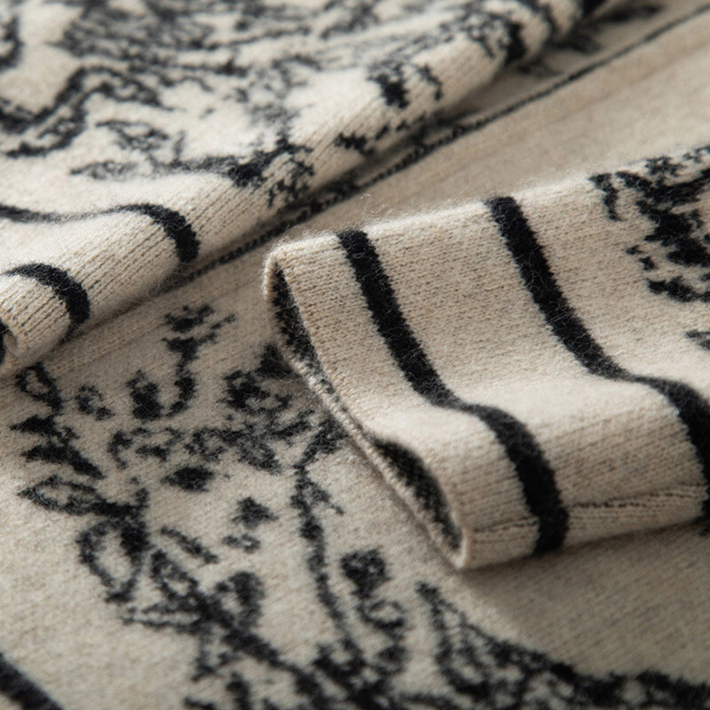 Vintage print pleteni kompleti od 2 komada Ženska ležerna pletenina Trenirke s patentnim zatvaračem s kapuljačom Kaputi Conjunto Hlače odijela širokih nogavica visokog struka