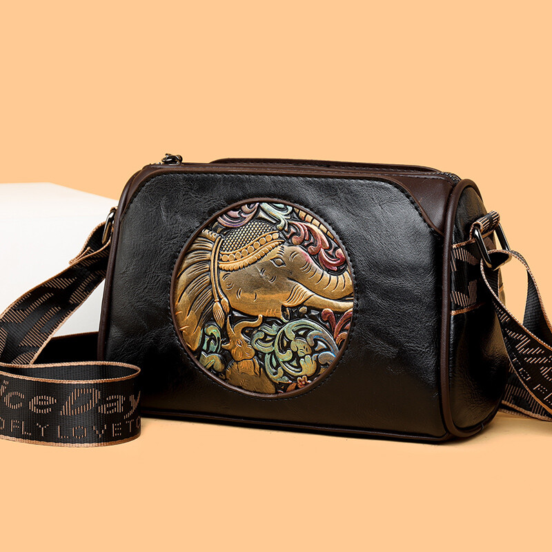 Ženska torba na rame s izvezenim slonom poznate marke Ženske kurirske torbe Novčanik Visokokvalitetna kožna djevojačka Bolsas Sac A Main