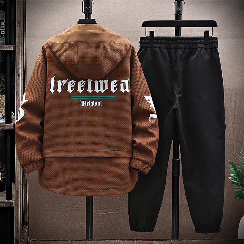 Jesen Muške Trenirke Ležerne Joggers S kapuljačom Proljetna Sportska Jakne Hlače Kompleti od 2 dijela Hip Hop Sportsko odijelo za trčanje