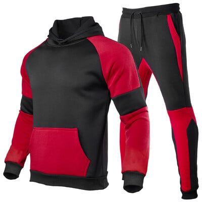 Trening pentru bărbați Jogger Îmbrăcăminte sport Pulovere ocazional Pantaloni de trening Streetwear Pulover Culoare uni Fleece Hoodie Costum sport Nou