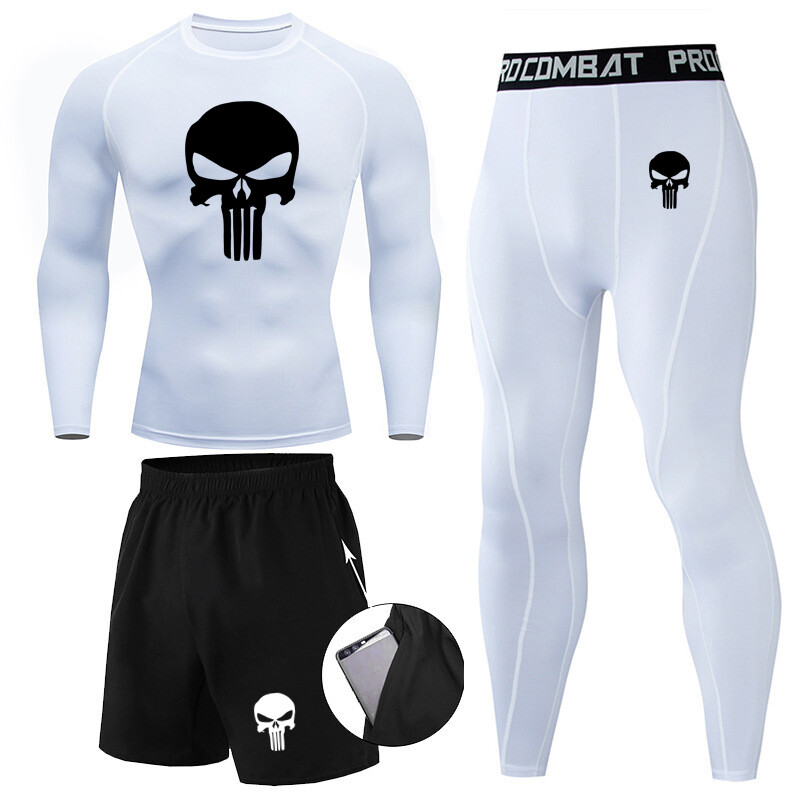 Meeste Compression Spordiriided Jõusaali sukkpüksid Treeningriided Treening Sörkimine Spordikomplekt Jooksu Rashguard Meeste dressid