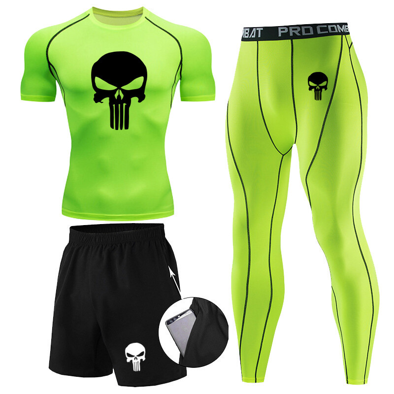 Meeste Compression Spordiriided Jõusaali sukkpüksid Treeningriided Treening Sörkimine Spordikomplekt Jooksu Rashguard Meeste dressid