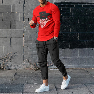 Muške majice s kratkim rukavima Hlače Trenirke Kompleti od 2 komada Trenerke s printom Trenerke Odijela Ležerne majice kratkih rukava Hlače Sportska odjeća Muška odjeća