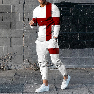 Muške majice s kratkim rukavima Hlače Trenirke Kompleti od 2 komada Trenerke s printom Trenerke Odijela Ležerne majice kratkih rukava Hlače Sportska odjeća Muška odjeća