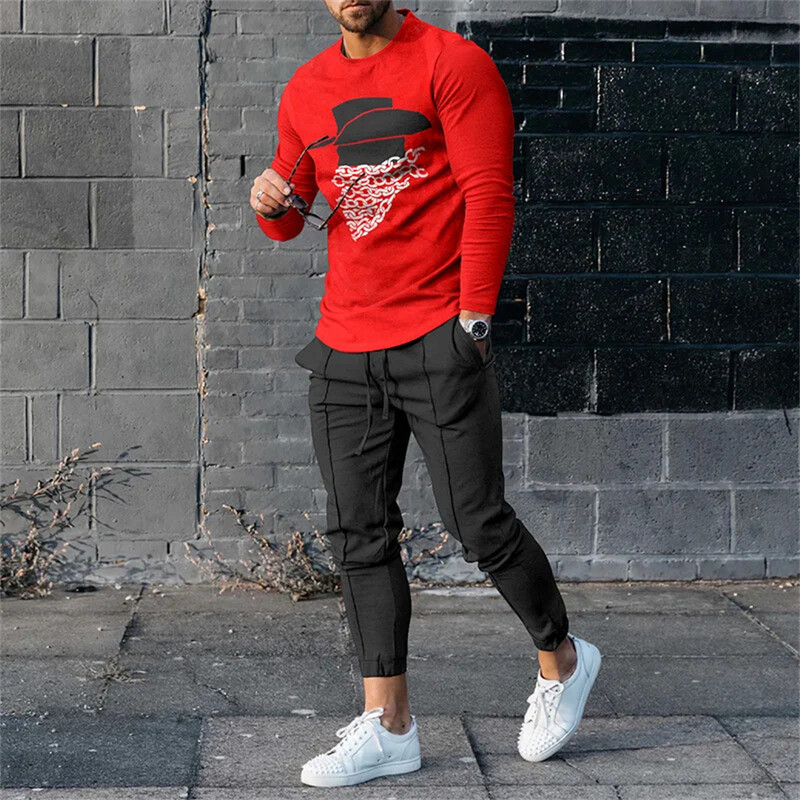 Muške majice s kratkim rukavima Hlače Trenirke Kompleti od 2 komada Trenerke s printom Trenerke Odijela Ležerne majice kratkih rukava Hlače Sportska odjeća Muška odjeća