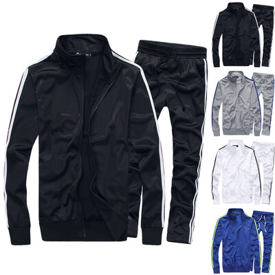 Trening casual pentru bărbați, fermoar complet, alergare, jogging, sport atletic, jachetă și pantaloni, seturi de 2 piese, trening mozaic, îmbrăcăminte pentru bărbați