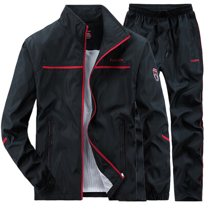 Ανδρική αθλητική φόρμα 2 τεμαχίων μπουφάν + παντελόνι Στολή Casual γυμναστική Αθλητικό τζόκινγκ Φόρμες μπάσκετ Φούτερ Ανδρικά ρούχα