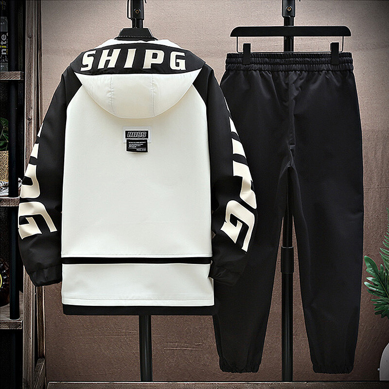 Trening pentru bărbați, primăvară, toamnă, ocazional, pantaloni de jogging, îmbrăcăminte sport cu glugă, jachete, pantaloni, seturi 2 piese, costum sport pentru alergare hip hop