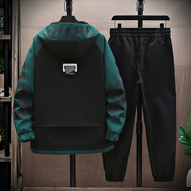 Trening pentru bărbați, primăvară, toamnă, ocazional, pantaloni de jogging, îmbrăcăminte sport cu glugă, jachete, pantaloni, seturi 2 piese, costum sport pentru alergare hip hop