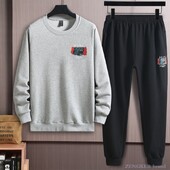 Proljetni i jesenski muški pulover džemper i hlače odijelo plus debelo veliko široko slobodno sportsko slobodno vrijeme dvodijelni 150kg10xl