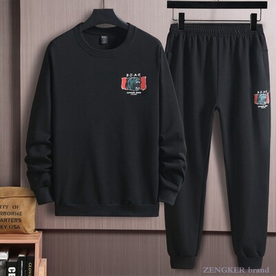 Proljetni i jesenski muški pulover džemper i hlače odijelo plus debelo veliko široko slobodno sportsko slobodno vrijeme dvodijelni 150kg10xl