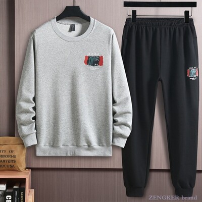 Proljetni i jesenski muški pulover džemper i hlače odijelo plus debelo veliko široko slobodno sportsko slobodno vrijeme dvodijelni 150kg10xl