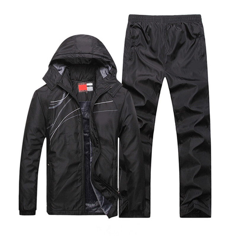 Uued talvekomplektid Plus Velvet meeste spordiülikonnad Spordirõivaste komplekt Fitnessi soe spordidress Tõmblukuga tasku vabaaja ülikond Meeste riided