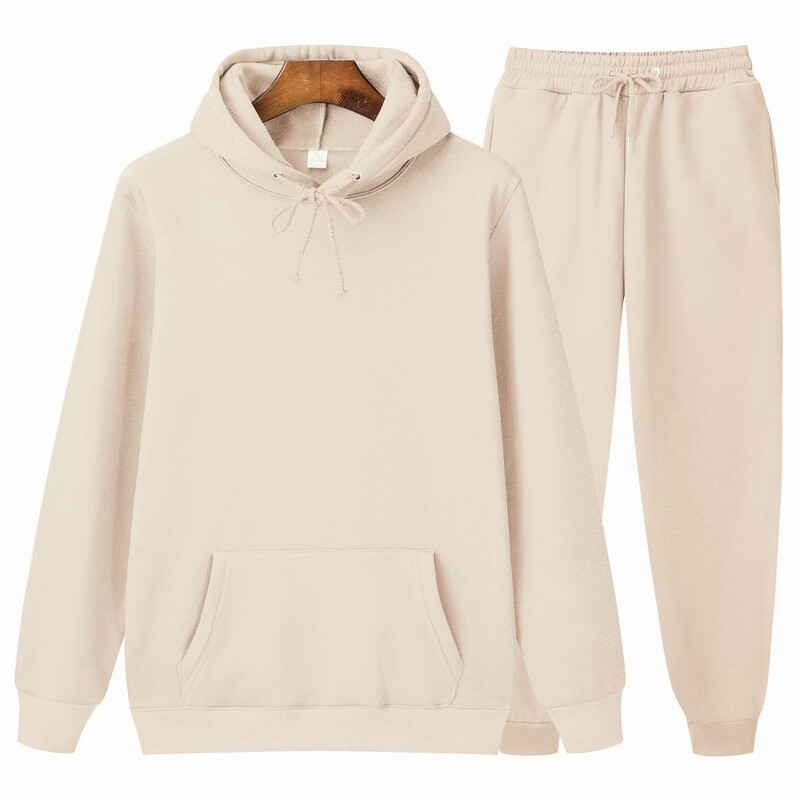 Jesen i zima marke 2023 Muški jednobojni ležerni kompleti 2 komada/komplet Fitness Ležerne sportske hlače Hoodie Top s hlačama Muški set