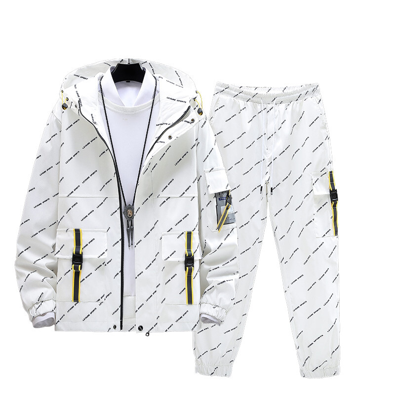 Muške trenirke Ležerni kompleti majica s kapuljačom 2022. Nove muške jakne+hlače Dvodijelni setovi Hip hop ulična sportska odijela Patchwork