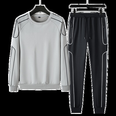 Комплект анцузи за тийнейджъри Плюс размер 9XL Суичър от 2 части Мъжки горнища Спортен костюм за джогинг Панталони Спортни 8XL 7XL Бели есенни дрехи