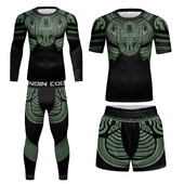Kompleti štitnika za osip od 4 komada ZA muškarce Visokoelastična kompresija Jiu Jitsu MMA Muscular Cool trenirka Muški Rashguard za fitness u teretani