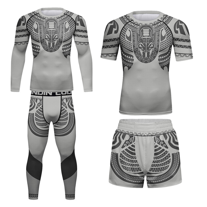 Kompleti štitnika za osip od 4 komada ZA muškarce Visokoelastična kompresija Jiu Jitsu MMA Muscular Cool trenirka Muški Rashguard za fitness u teretani