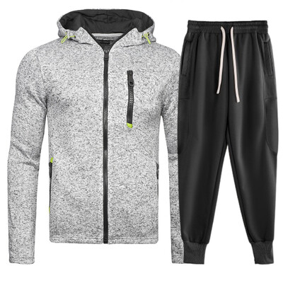 Trening pentru bărbați Joggeri casual Îmbrăcăminte sport cu glugă Jachete și pantaloni Seturi 2 piese Costum sport pentru alergare hip hop