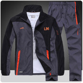 Meeste dressipluus Athletic Sport vabaaja täistõmblukuga dressipluus 2-osaline jope+püksid väljas Jõusaal Jooksmine Korvpall Spordidress Riietus