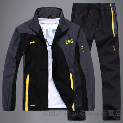 Meeste dressipluus Athletic Sport vabaaja täistõmblukuga dressipluus 2-osaline jope+püksid väljas Jõusaal Jooksmine Korvpall Spordidress Riietus