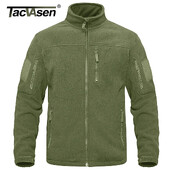 TACVASEN Full Zip Up Green Fleece Jacket Θερμικά ζεστά παλτά εργασίας Ανδρικές τσέπες με φερμουάρ Μπουφάν Εκπαίδευση πεζοπορίας Outwear Windbreaker