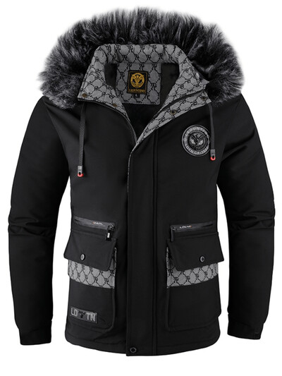 Zimska jakna topla jakna s kapuljačom od flisa, muška vodootporna vjetrovka od meke školjke, zimska moda za slobodno vrijeme