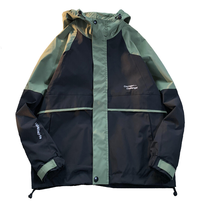 Modna patchwork muška vanjska jakna sa stojećim ovratnikom i jaknom s kapuljačom Vjetrootporna vjetrovka Muška gornja odjeća Fakultetskog stila