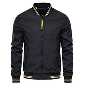 Kevadsuvine Bomberjakk Meeste Must vabaaja Slim Fit pesapalli Meeste jakid Uus sügismood Kvaliteetsed jakid meestele