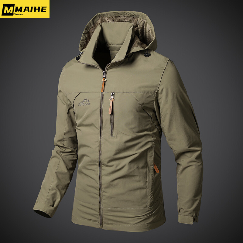 Meeste tuulejoped Veekindel sõjaväe kapuutsiga mantel Meeste uus võitlusjoped Meeste sügisene välimatka rattapommitaja välirõivad