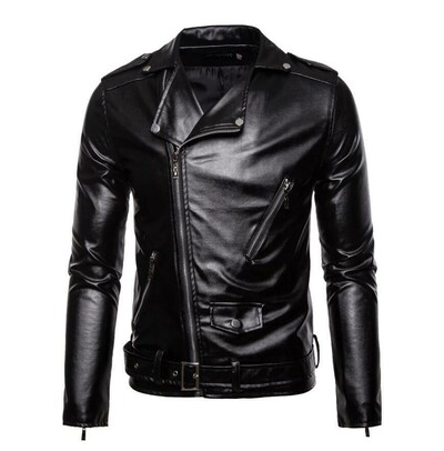 Jachetă de toamnă PU pentru bărbați 2023, jachetă de piele, guler pentru bărbați, anti-vânt, rever, jachetă cu fermoar diagonală pentru bărbați