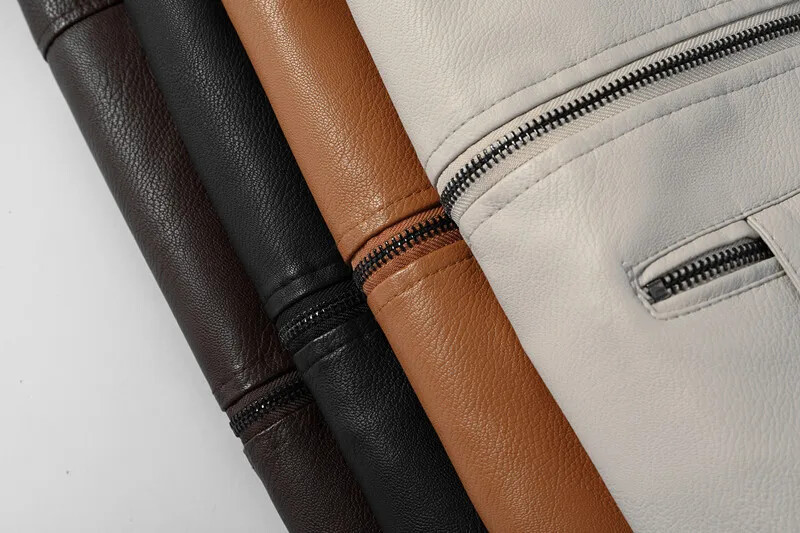 Zimska muška kožna jakna Visokokvalitetna omladinska moda Motociklistički kaput otporan na vjetar Muške vunene deblje tople jakne Muška odjeća