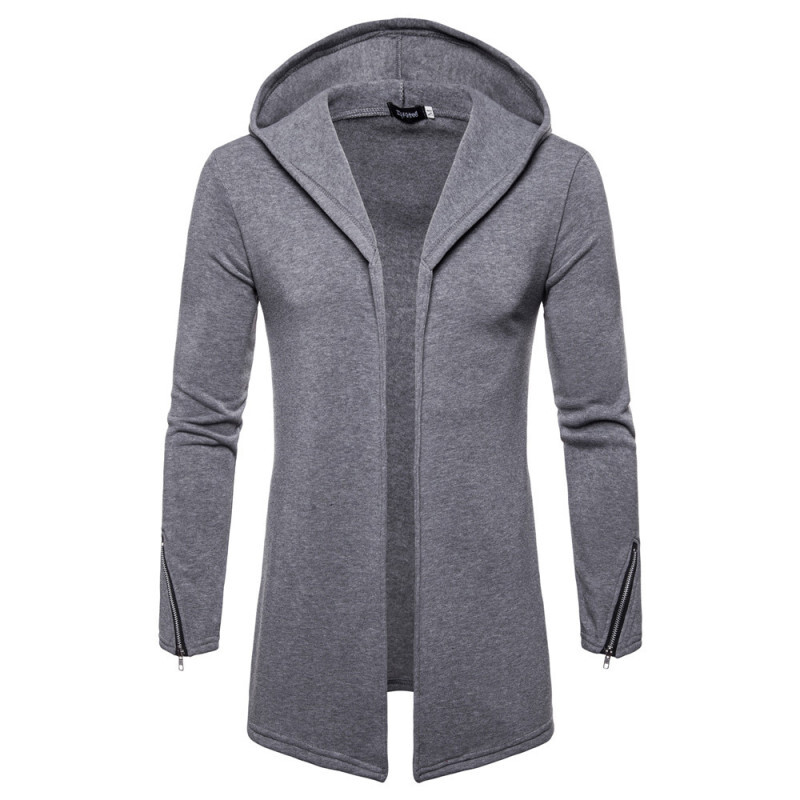 Uus sügis- ja talvine meeste kampsun täismantliga kapuutsiga Euroopa ja Ameerika stiilis tuulejope moodne trendikas mantel