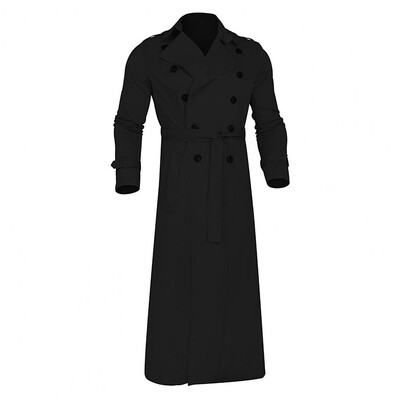 Muški trenčkot Vjetrovka s dvostrukim kopčanjem na rever Trenchcoat Ležerni široki dugi kaput Western Extra dugi muški kaput