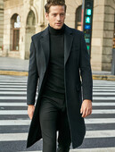 Kvaliteetsed meeste Briti stiilis pikkade varrukatega villased mantlid sügis-talvised Korea stiilis meeste trendikad mantlid ja topid