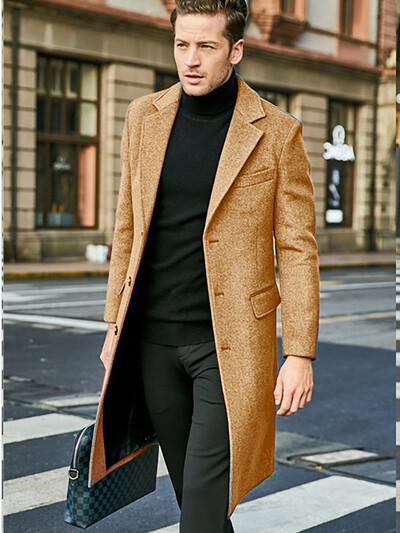 Kvaliteetsed meeste Briti stiilis pikkade varrukatega villased mantlid sügis-talvised Korea stiilis meeste trendikad mantlid ja topid