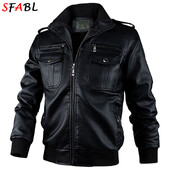 Modne motociklističke jakne od umjetne kože za muškarce Kožna jakna Muška zaštita od vjetra Jesen Zima PU kožni kaput Muška gornja odjeća s patentnim zatvaračem