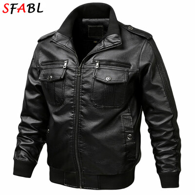 Modna motociklistička kožna jakna muška jesen zima jakna od umjetne kože muška vjetrovka PU kožni kaput muška gornja odjeća s patentnim zatvaračem