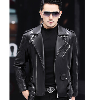 Мъжко палто от изкуствена кожа Палто с цип Motor Jacket Мъжки якета Bomber Модни мотоциклети Bikers Punk Man Brand Top Colthing