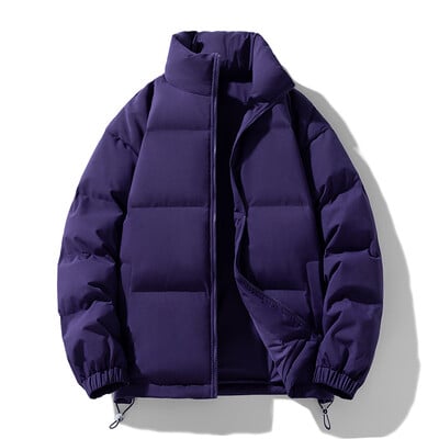 Nauja žieminė vyriška striukė žieminė laisvalaikio parkai Stori šilti viršutiniai drabužiai stovi apykaklė Vyriška paltai Vienspalviai užtrauktuku Vyriški drabužiai