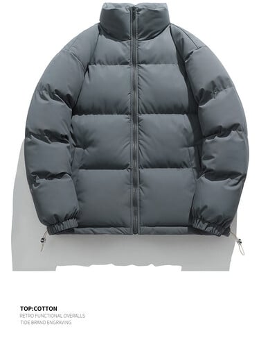 Nauja žieminė vyriška striukė žieminė laisvalaikio parkai Stori šilti viršutiniai drabužiai stovi apykaklė Vyriška paltai Vienspalviai užtrauktuku Vyriški drabužiai